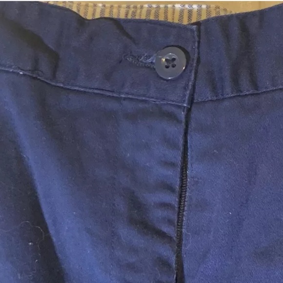 Kim Rogers Navy Blue Shorts Womens 10 Belt Loops Chino Elastic Waist Pockets - Picture 2 of 7